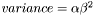 $ variance = \alpha \beta^2$