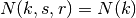 N(k,s,r) = N(k)