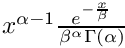 $ x^{\alpha-1} \frac{e^{-\frac{x}{\beta}}}{\beta^\alpha \Gamma(\alpha)}$