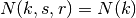 N(k,s,r) = N(k)